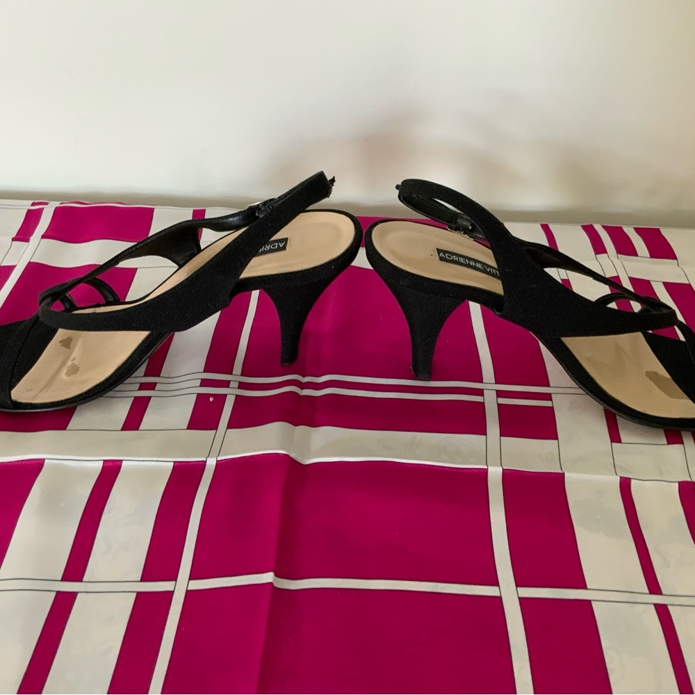 Adrienne Vittadini, made in Italy strap heels, black, size 9. Barely worn - Picture 4 of 6